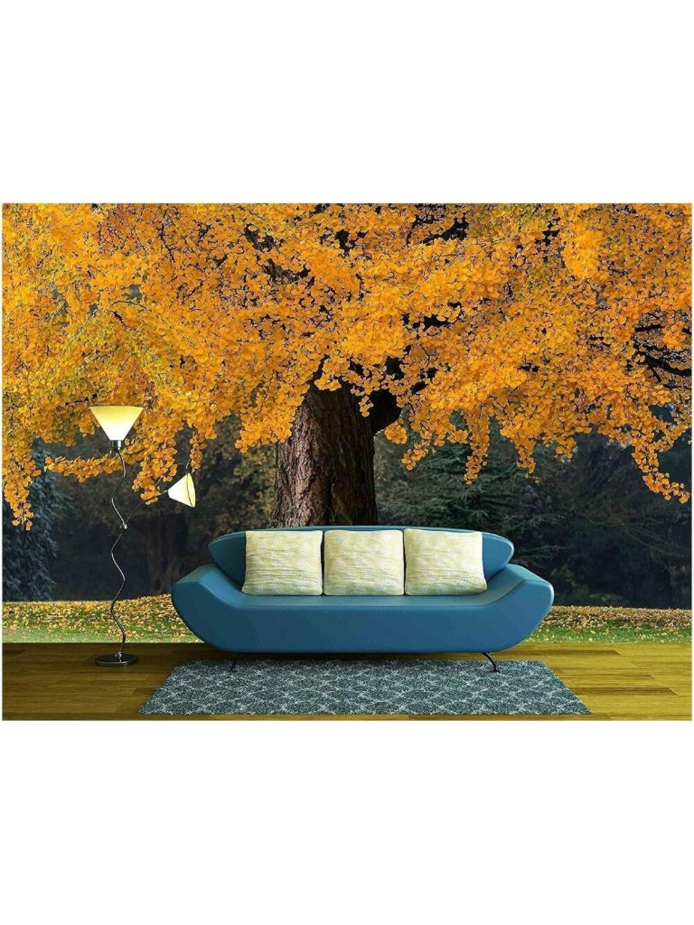 Stunning Fall Tree Wall Mural - Removable Self-Adhesive Wallpaper 66x96